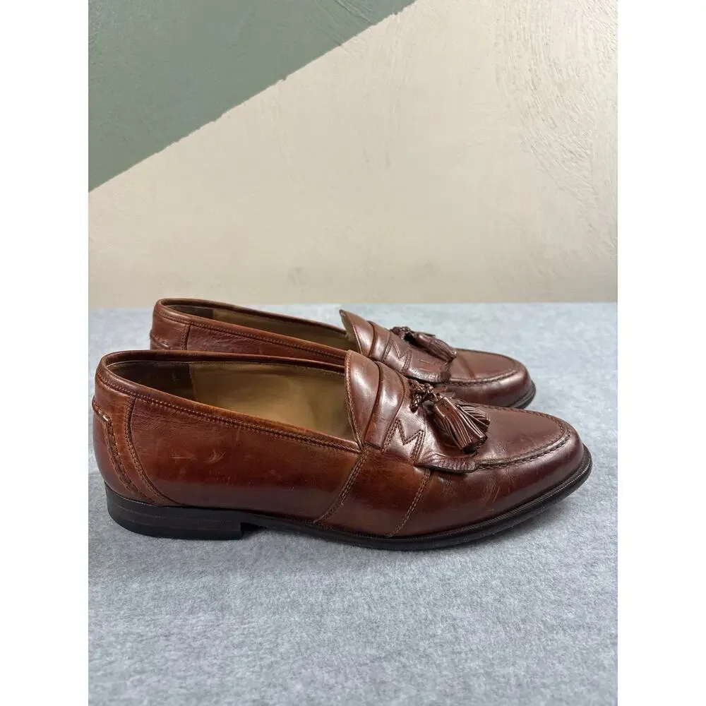 Johnston & Murphy Loafer Shoes Men's Size‎ 9M Brown Leather Tassel Formal Office